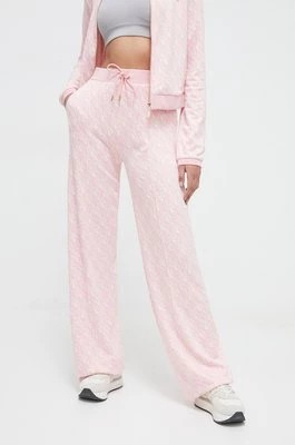 Zdjęcie produktu Guess spodnie dresowe kolor różowy szerokie high waist V4RB11 KC2X2