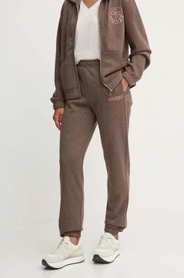 Zdjęcie produktu Guess spodnie dresowe NOÉMIE kolor brązowy melanżowe V4YB04 KC3D2