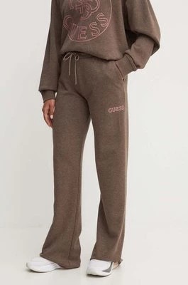 Zdjęcie produktu Guess spodnie dresowe NOÉMIE kolor brązowy melanżowe V4YB16 KC3D2