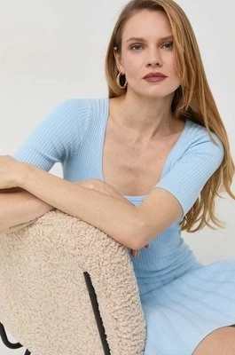 Zdjęcie produktu Guess sukienka kolor niebieski mini rozkloszowana