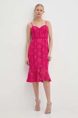 Zdjęcie produktu Guess sukienka SANTINA kolor różowy mini dopasowana W4GK0O WG860