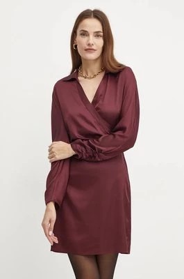 Zdjęcie produktu Guess sukienka TANYA kolor bordowy mini dopasowana W4YK69 WF1T2