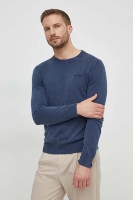 Zdjęcie produktu Guess sweter z domieszką jedwabiu CHESLEY kolor granatowy lekki M4GR06 Z3DN1