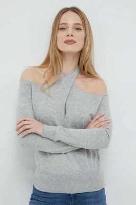 Zdjęcie produktu Guess sweter z domieszką wełny damski kolor szary lekki