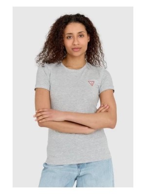 Zdjęcie produktu GUESS Szary t-shirt damski slim fit z małym logo