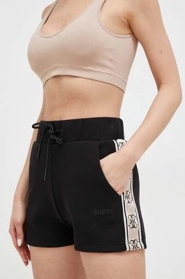 Zdjęcie produktu Guess szorty BRITNEY damskie kolor czarny z aplikacją medium waist V3GD13 KB3P2