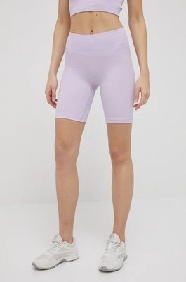 Zdjęcie produktu Guess szorty damskie kolor fioletowy gładkie medium waist