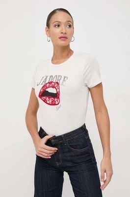 Zdjęcie produktu Guess t-shirt bawełniany ADORE damski kolor beżowy W4RI26 K9RM1