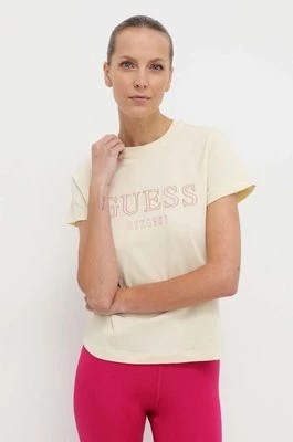 Zdjęcie produktu Guess t-shirt bawełniany NYRA damski kolor beżowy V4GI01 I3Z14