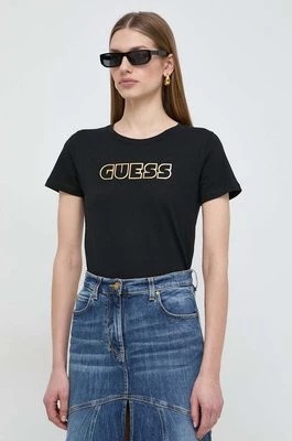 Zdjęcie produktu Guess t-shirt bawełniany GLOSSY damski kolor czarny W4RI30 I3Z14