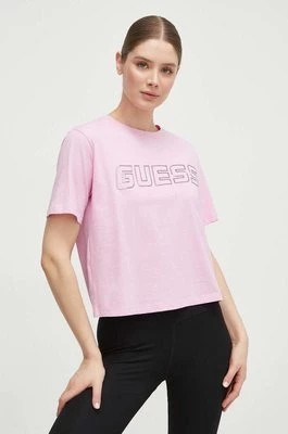 Zdjęcie produktu Guess t-shirt bawełniany KIARA damski kolor różowy V4GI18 I3Z14