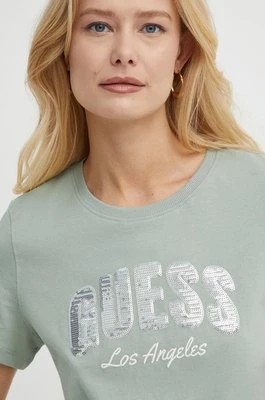 Zdjęcie produktu Guess t-shirt bawełniany damski kolor zielony W4GI31 I3Z14