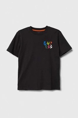 Zdjęcie produktu Guess t-shirt bawełniany dziecięcy kolor szary z nadrukiem