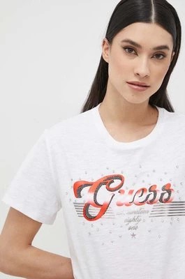 Zdjęcie produktu Guess t-shirt bawełniany kolor biały