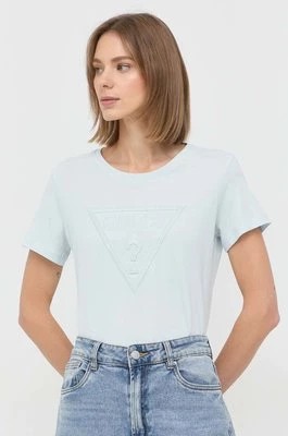 Zdjęcie produktu Guess t-shirt bawełniany kolor niebieski