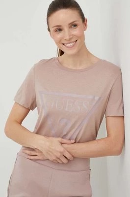 Zdjęcie produktu Guess t-shirt bawełniany ADELE kolor różowy V2YI07 K8HM0