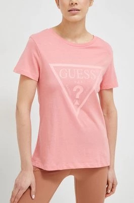 Zdjęcie produktu Guess t-shirt bawełniany ADELE kolor różowy V2YI07 K8HM0