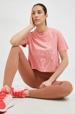 Zdjęcie produktu Guess t-shirt bawełniany ADELE kolor różowy V2YI06 K8HM0