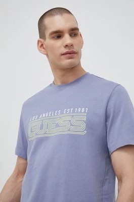 Zdjęcie produktu Guess t-shirt bawełniany kolor szary wzorzysty