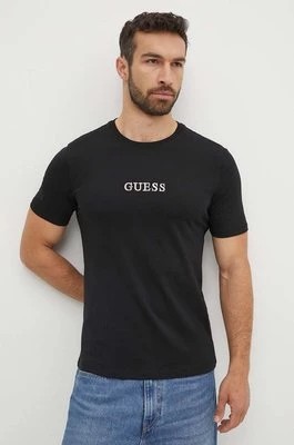 Zdjęcie produktu Guess t-shirt bawełniany męski kolor czarny z aplikacją M4GI92 I3Z14