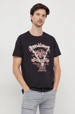 Zdjęcie produktu Guess t-shirt bawełniany męski kolor czarny z nadrukiem M4RI20 K8FQ4