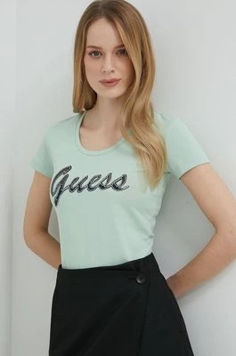 Zdjęcie produktu Guess t-shirt damski kolor zielony