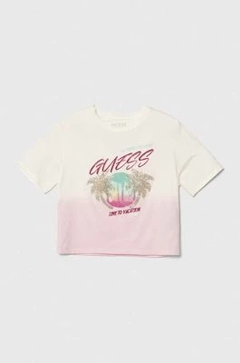 Zdjęcie produktu Guess t-shirt dziecięcy kolor beżowy