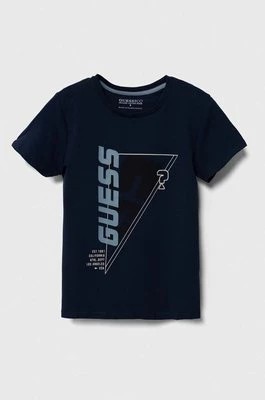 Zdjęcie produktu Guess t-shirt dziecięcy kolor granatowy z nadrukiem