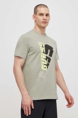 Zdjęcie produktu Guess t-shirt EWAN męski kolor zielony z nadrukiem Z4GI10 J1314