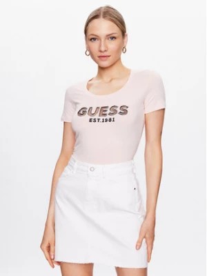 Zdjęcie produktu Guess T-Shirt Mesh Logo W3GI35 J1300 Różowy Slim Fit