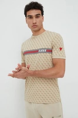 Zdjęcie produktu Guess t-shirt JAMEY męski kolor beżowy wzorzysty Z2BI09 J1314