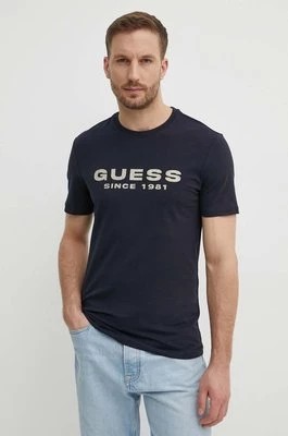 Zdjęcie produktu Guess t-shirt męski kolor granatowy z nadrukiem M4GI61 J1314