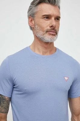 Zdjęcie produktu Guess t-shirt męski kolor niebieski gładki M2YI24 J1314