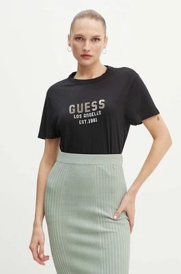 Zdjęcie produktu Guess t-shirt PYRAMIDE damski kolor czarny W4YI35 KC8T0