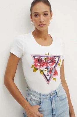 Zdjęcie produktu Guess t-shirt ROSES damski kolor beżowy W4YI71 J1314