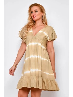 Zdjęcie produktu H.H.G. Sukienka w kolorze beżowo-białym rozmiar: S