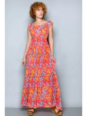 Zdjęcie produktu H.H.G. Sukienka w kolorze koralowo-pomarańczowo-niebieskim rozmiar: L