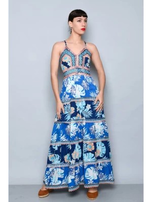 Zdjęcie produktu H.H.G. Sukienka w kolorze niebiesko-biało-beżowym rozmiar: S