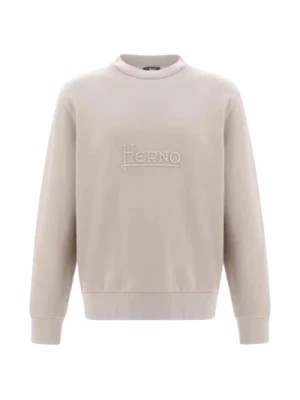 Zdjęcie produktu Haftowany Bawełniany Sweter z Logo Herno