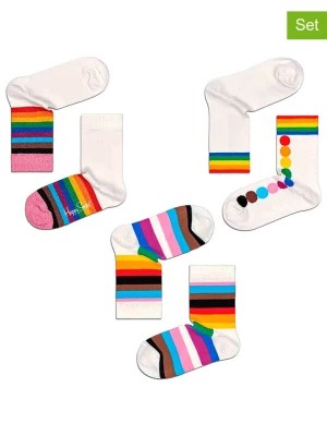 Zdjęcie produktu Happy Socks 3-częściowy zestaw prezentowy w kolorze białym ze wzorem rozmiar: 22-24