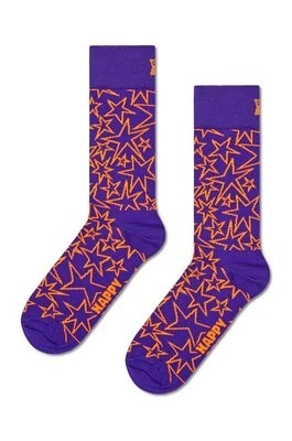 Zdjęcie produktu Happy Socks skarpetki Mega Star Sock kolor fioletowy P001554