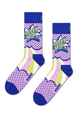 Zdjęcie produktu Happy Socks skarpetki Super Mom Sock damskie kolor fioletowy