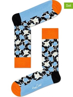 Zdjęcie produktu Happy Socks Skarpety (2 pary) "Andy Warhol Flower" w kolorze błękitnym ze wzorem rozmiar: 41-46