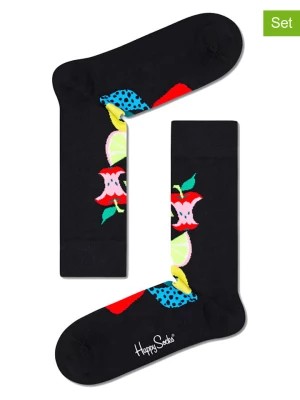 Zdjęcie produktu Happy Socks Skarpety (2 pary) "Fruit Stack" w kolorze czarnym ze wzorem rozmiar: 41-46