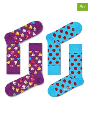 Zdjęcie produktu Happy Socks Skarpety (2 pary) w kolorze fioletowo-błękitnym rozmiar: 36-40