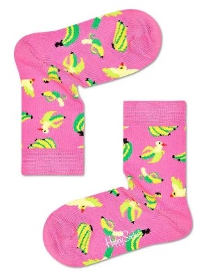 Zdjęcie produktu Happy Socks Skarpety "Banana bird" w kolorze różowym ze wzorem rozmiar: 24-26
