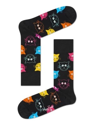 Zdjęcie produktu Happy Socks Skarpety "Cat" w kolorze czarnym ze wzorem rozmiar: 36-40
