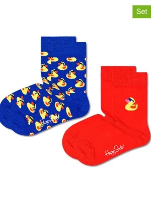 Zdjęcie produktu Happy Socks Skarpety "Duck" (2 pary) w kolorze niebieskim i czerwonym rozmiar: 22-24