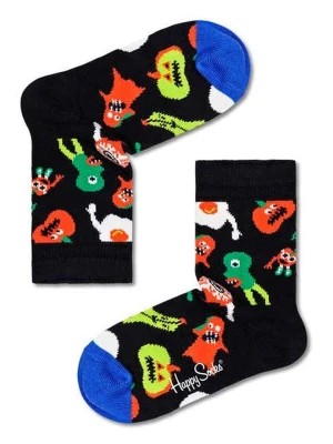 Zdjęcie produktu Happy Socks Skarpety "Halloween Monsters" w kolorze czarnym ze wzorem rozmiar: 28-31