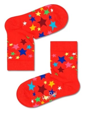 Zdjęcie produktu Happy Socks Skarpety "Stars" w kolorze czerwonym ze wzorem rozmiar: 33-35